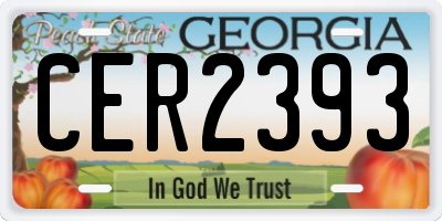 GA license plate CER2393