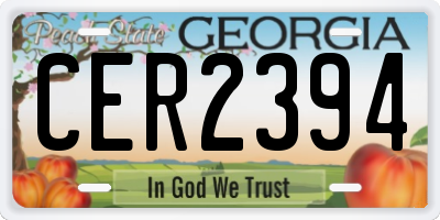GA license plate CER2394