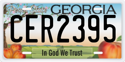 GA license plate CER2395