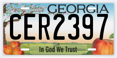 GA license plate CER2397