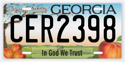GA license plate CER2398
