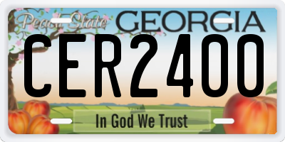 GA license plate CER2400