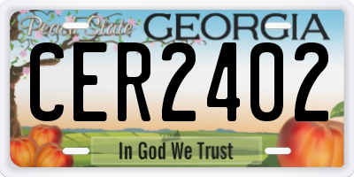 GA license plate CER2402