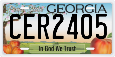 GA license plate CER2405