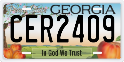 GA license plate CER2409