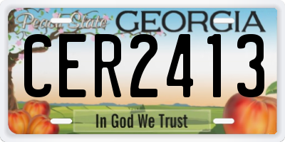GA license plate CER2413