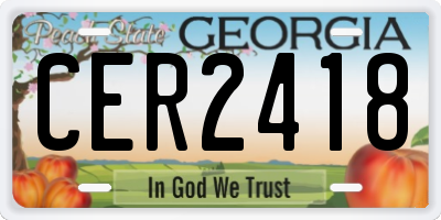 GA license plate CER2418