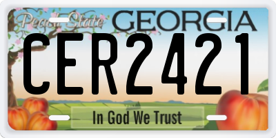 GA license plate CER2421