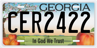 GA license plate CER2422