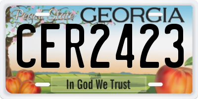 GA license plate CER2423