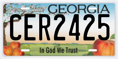 GA license plate CER2425