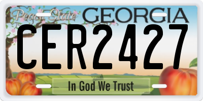 GA license plate CER2427