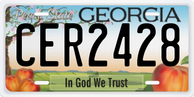 GA license plate CER2428