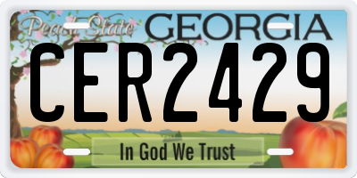 GA license plate CER2429