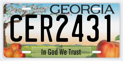 GA license plate CER2431