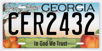 GA license plate CER2432