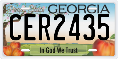 GA license plate CER2435