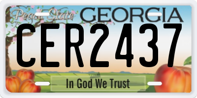 GA license plate CER2437