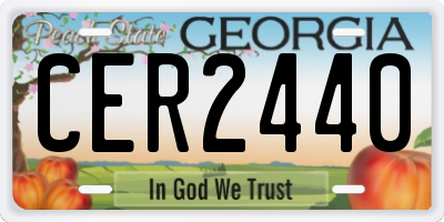GA license plate CER2440