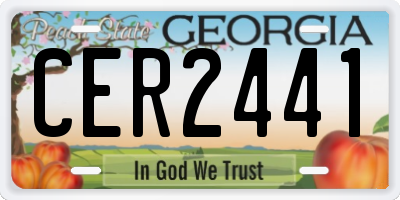 GA license plate CER2441