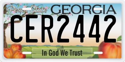 GA license plate CER2442