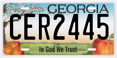 GA license plate CER2445