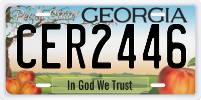 GA license plate CER2446