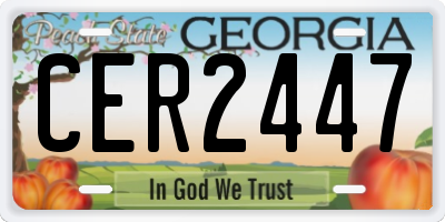 GA license plate CER2447