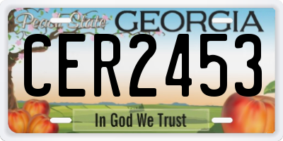 GA license plate CER2453