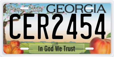 GA license plate CER2454