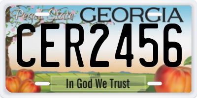 GA license plate CER2456