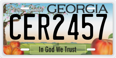 GA license plate CER2457