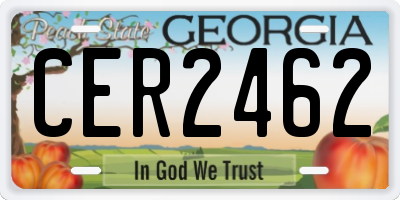 GA license plate CER2462
