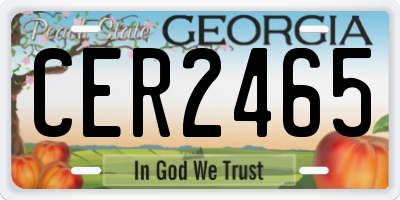 GA license plate CER2465