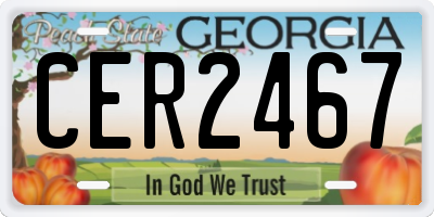 GA license plate CER2467
