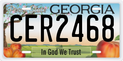 GA license plate CER2468
