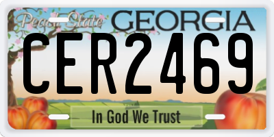 GA license plate CER2469