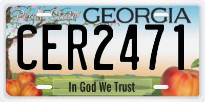 GA license plate CER2471