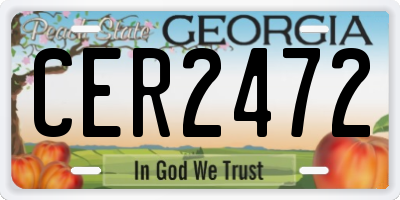 GA license plate CER2472