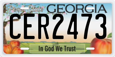 GA license plate CER2473