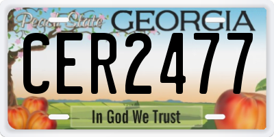 GA license plate CER2477