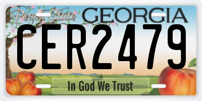 GA license plate CER2479