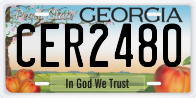 GA license plate CER2480
