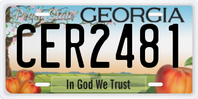 GA license plate CER2481