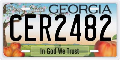 GA license plate CER2482