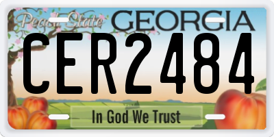 GA license plate CER2484