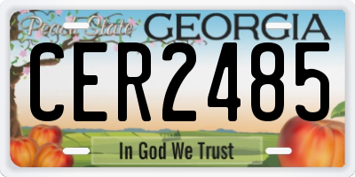 GA license plate CER2485