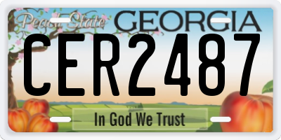 GA license plate CER2487