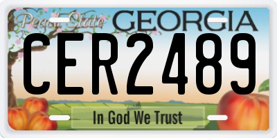 GA license plate CER2489
