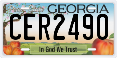GA license plate CER2490
